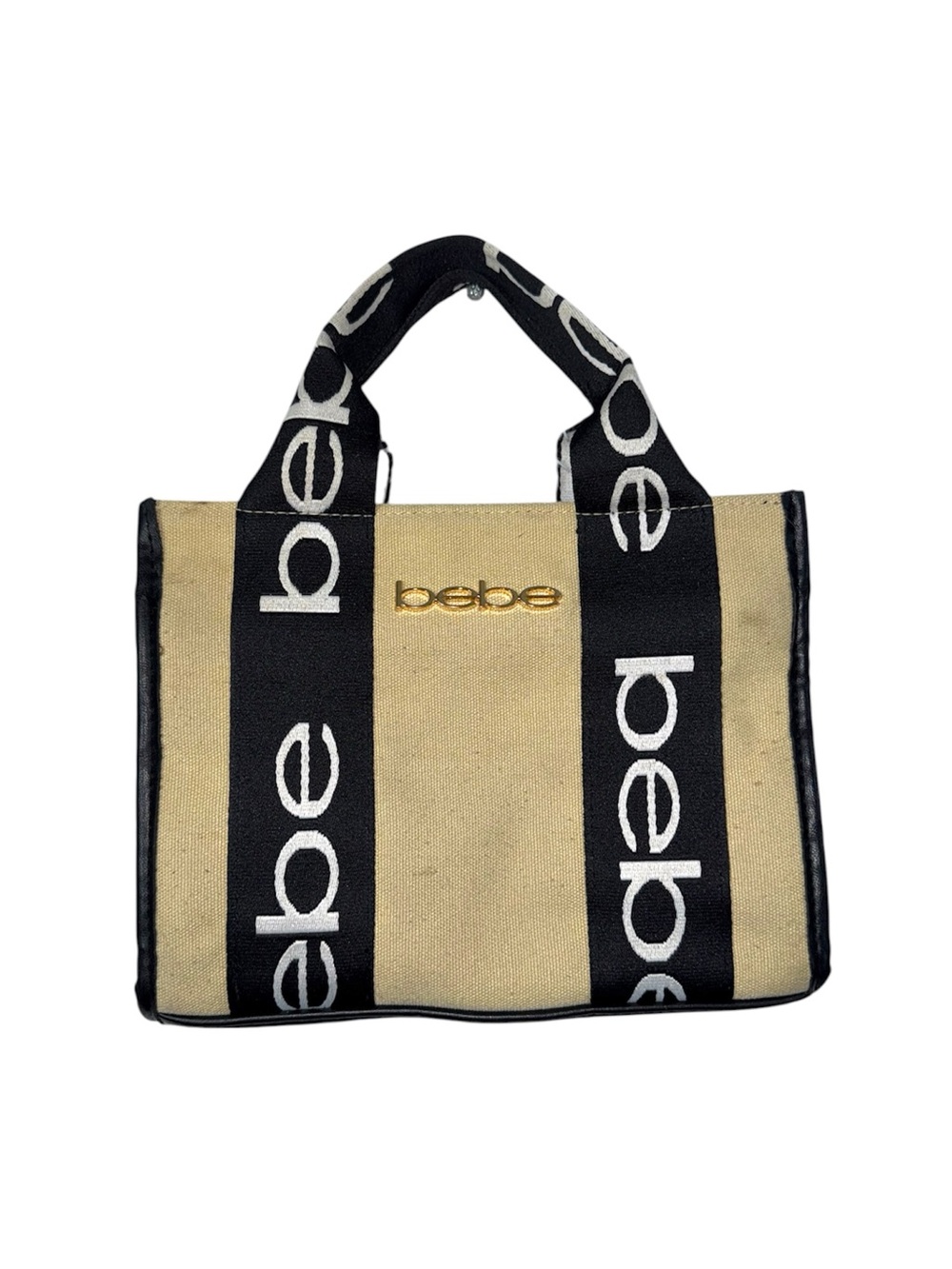 Bebe Hana Woody Canvas Tote Bag Mini Cross Body Minimalist Boho Purse Sporty